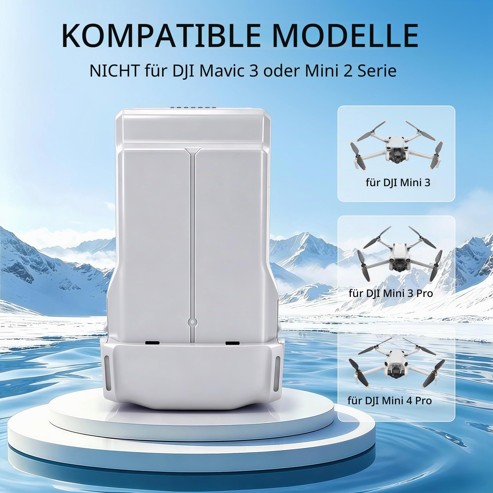 Mini 3 Pro und Mini 4 Pro Intelligenter Flugakku 1er Pack (7,38 V, 3850 mAh) verbesserte hohe Kapazität für 47 Minuten Flugzeit Ersatzakku für DJI Mini 3/3 Pro/4 Pro