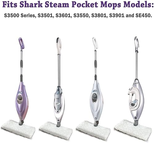 Miniatura 7 de F Flammi Paquete de 2 + 2 almohadillas de microfibra de repuesto para trapeador de vapor Shark S3500 Series S3501 S3601 S3550 S3901 S3801 SE450