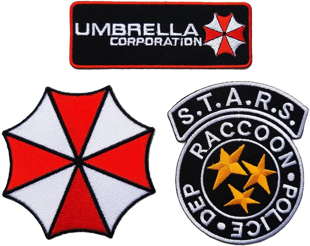 Umbrella Corp Embroidered Iron On Patch Biohazard Logo S.T.A.R.S. Police Star Raccoon Badge