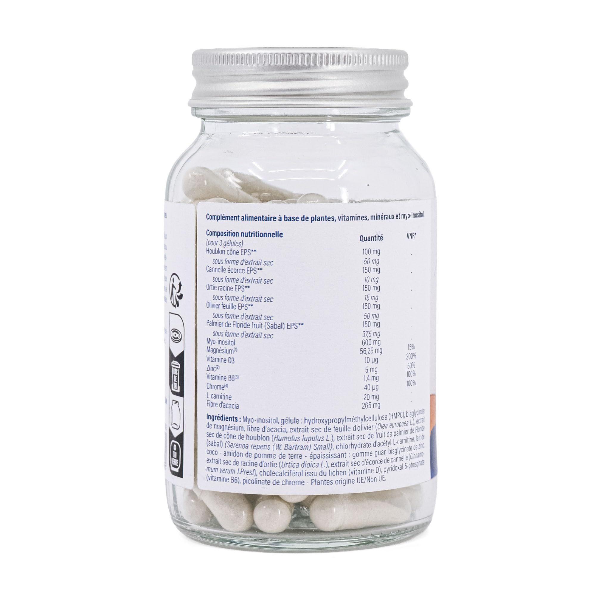 Hollis Cyclopk Complément Alimentaire 90 Gélules - Myo-Inositol, Magnésium, Zinc, Chrome, Vitamine D3 - Format 1 Mois