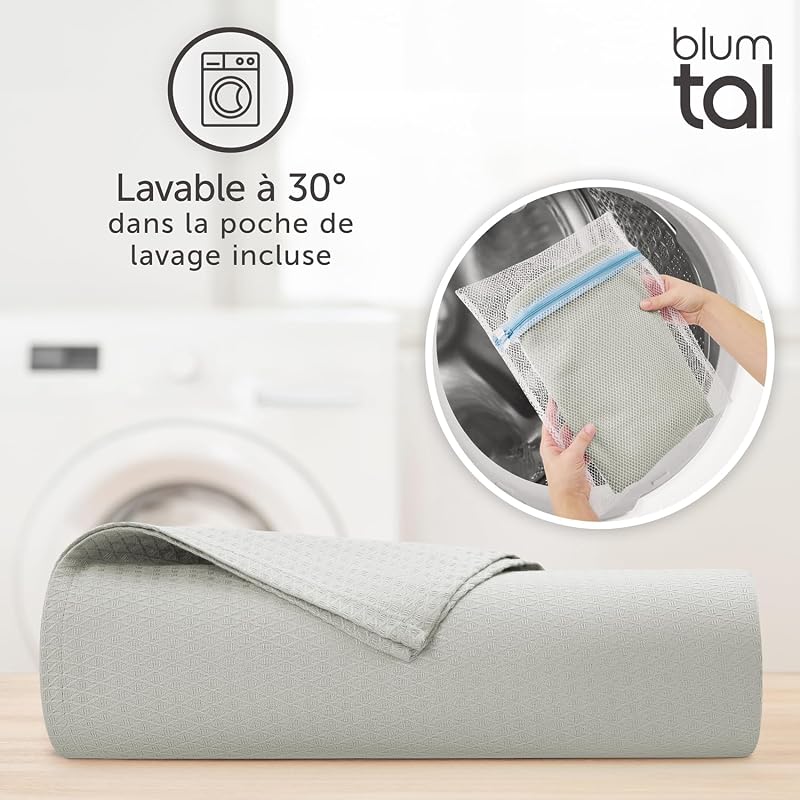 Blumtal Bambuszrost Hűsítő Takaró 150x200cm - Oeko-TEX Tanúsított Légáteresztő Nyári Pléd - Szürke Ágytakaró Kanapéra