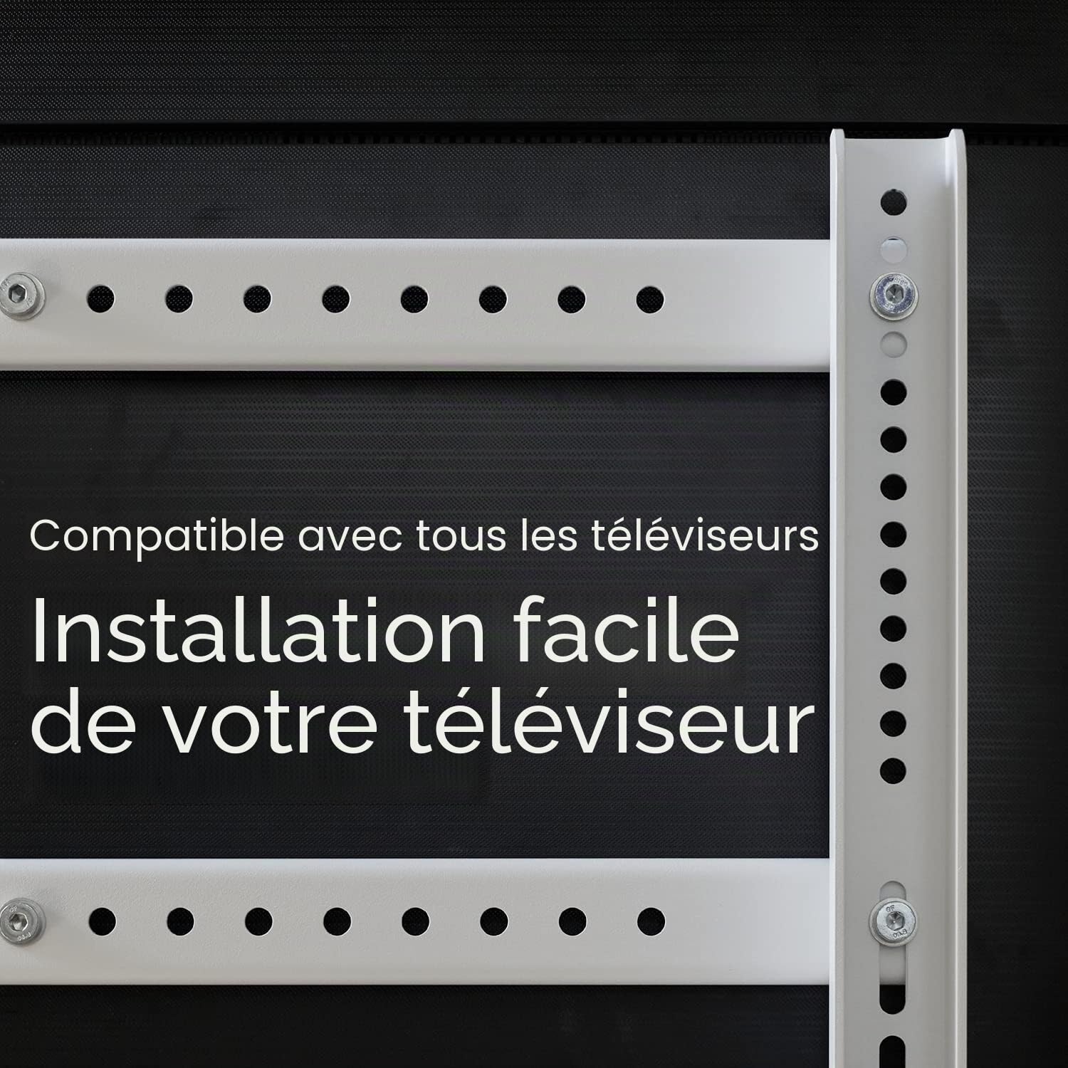 Pedestal Bendy Tall Meuble TV Haut (Noir) | Support Tele pour Les Ecrans de 40 à 70 Pouces | Pied TV au Design Danois | Meubles de Salon pour Television