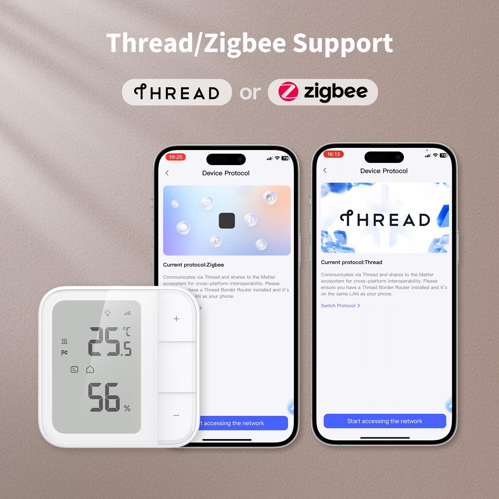 Aqara Thread/Zigbee Termostat Do Ogrzewania Podłogowego W500, Ogrzewanie Elektryczne 16 A, z Czujnikiem Podłogowym NTC, Oszczędzanie Energii, Matter, Obsługa Apple Home, Alexa, Google, Home Assistant