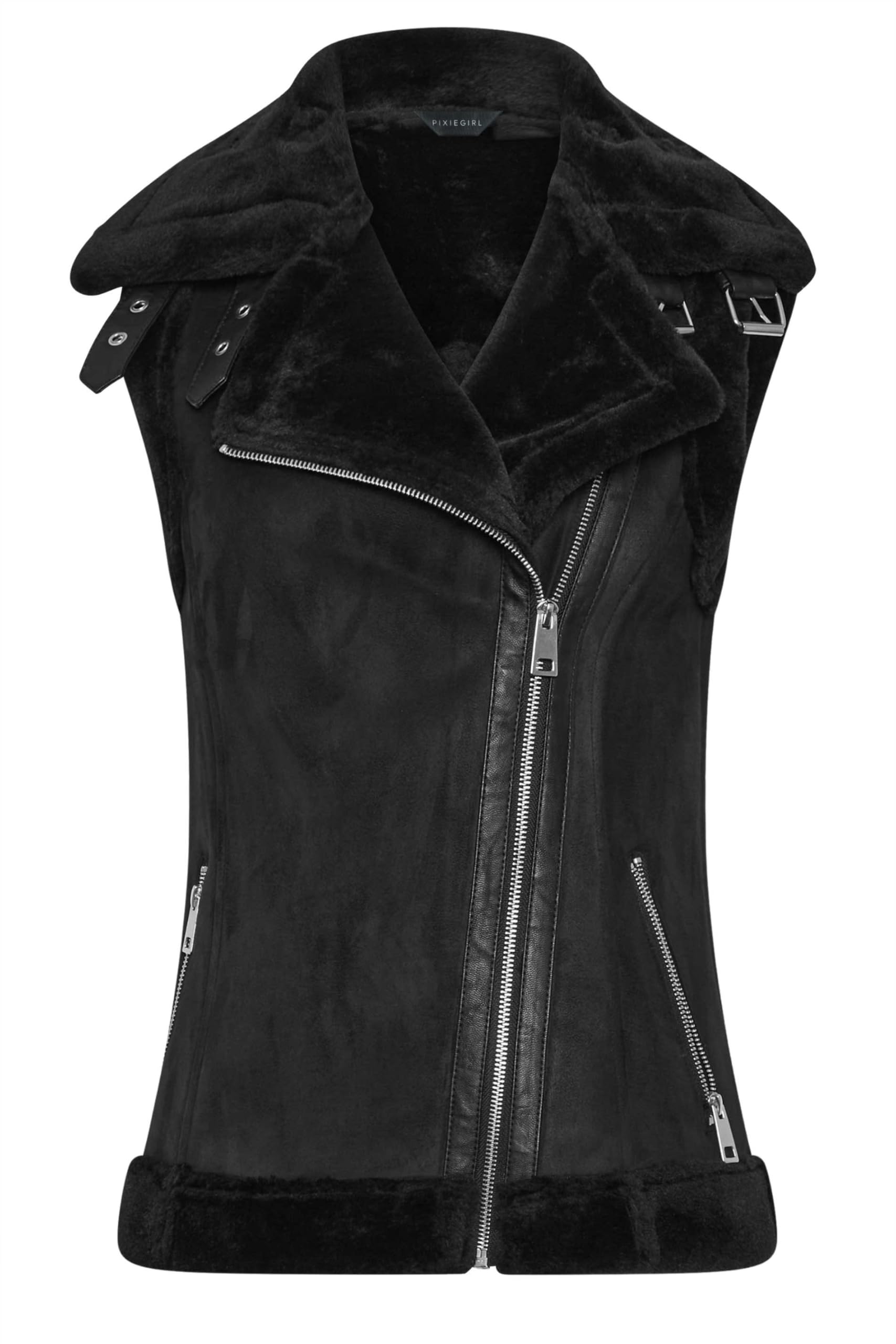 Pixiegirl Women's Black Petite Aviator Gilet Petite