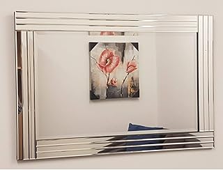 Large Wall Mirror Silver Triple Bevelled Venetian Living Room Hall 90cm X 60cm