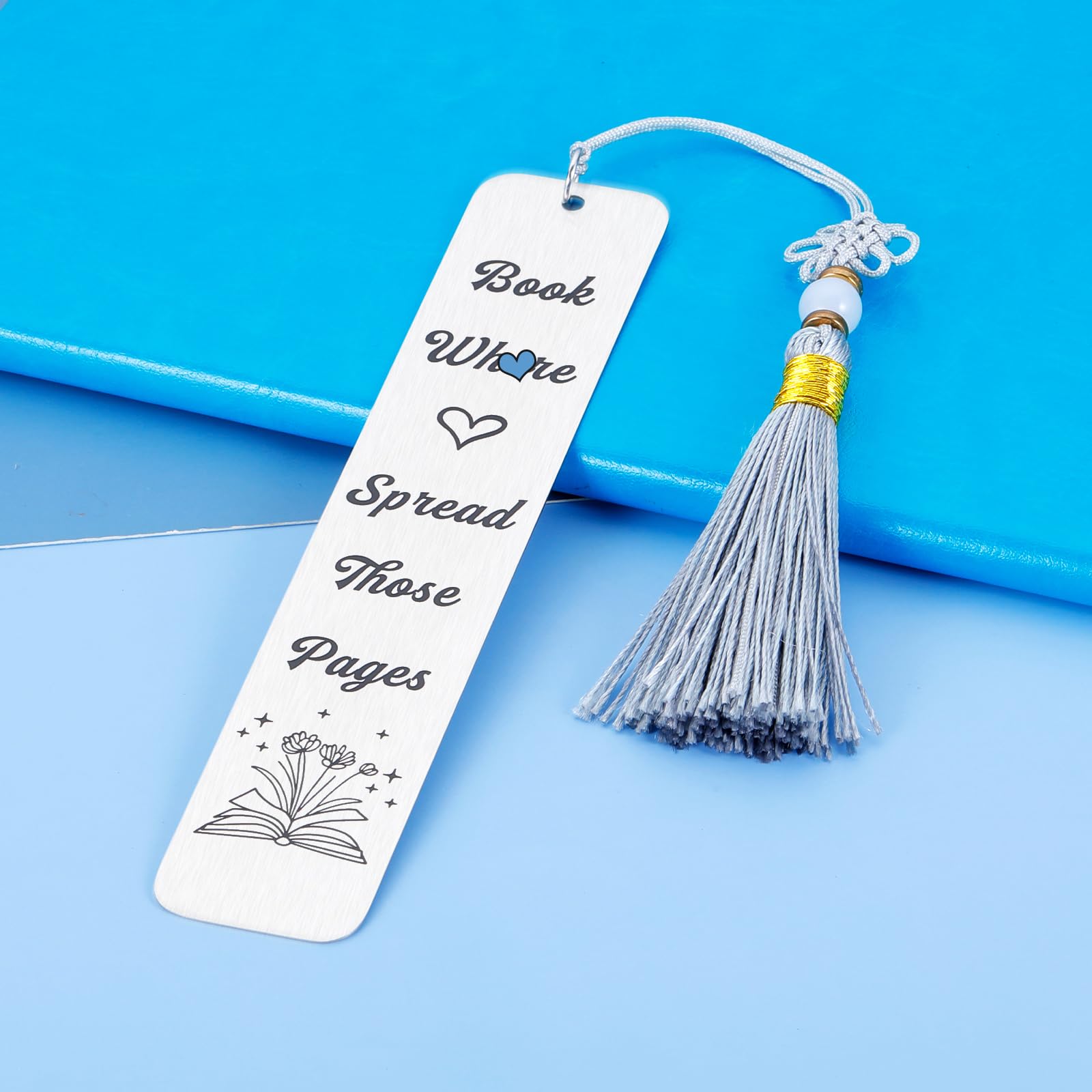 4Pcs Creative Hollow Metal Bookmarks, Aesthetics Florals Tassel Metal Bookmark Unique Reading Gift For School Book Club Reader, Art Stationery Gift For Students | SHEIN A - View #9