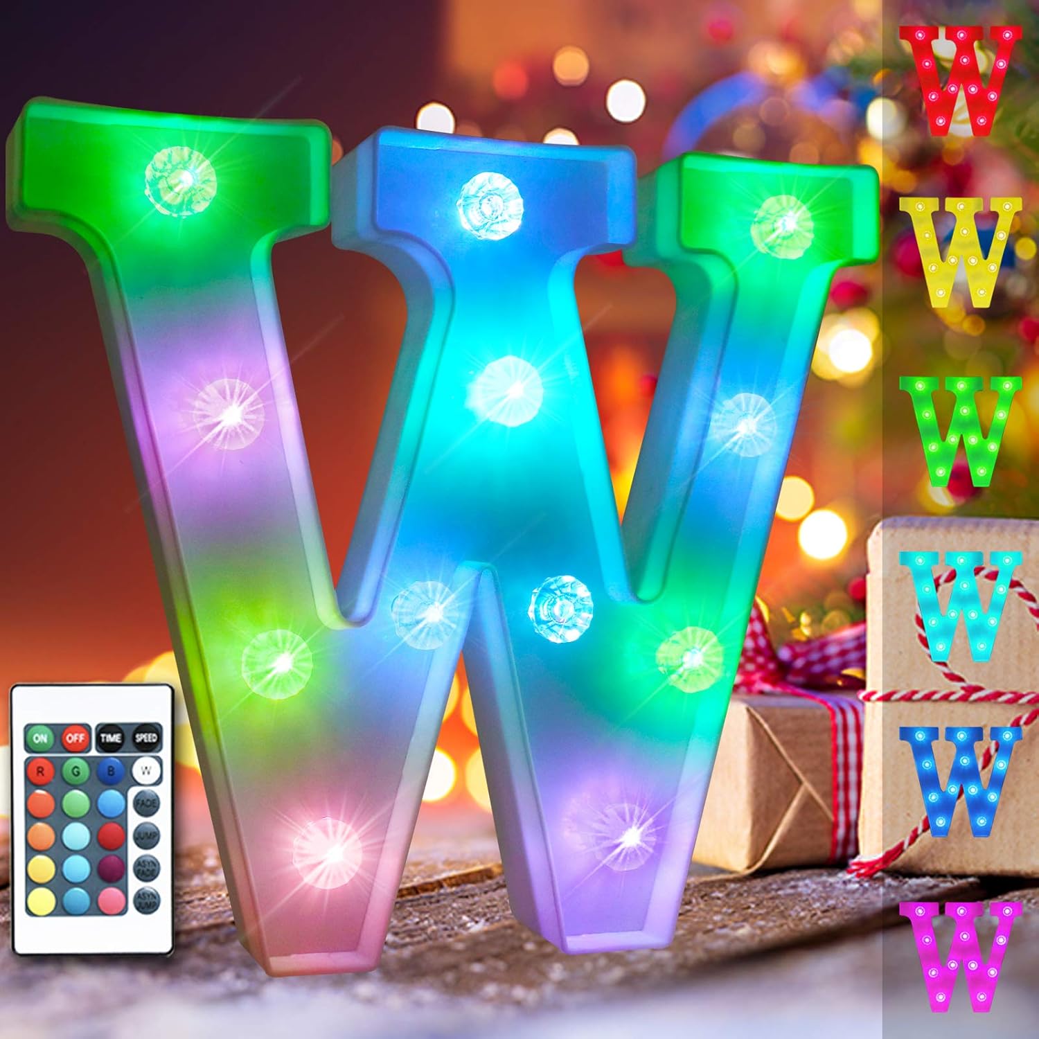 Colorful LED Letter Lights Signs, Color Changing Light Up