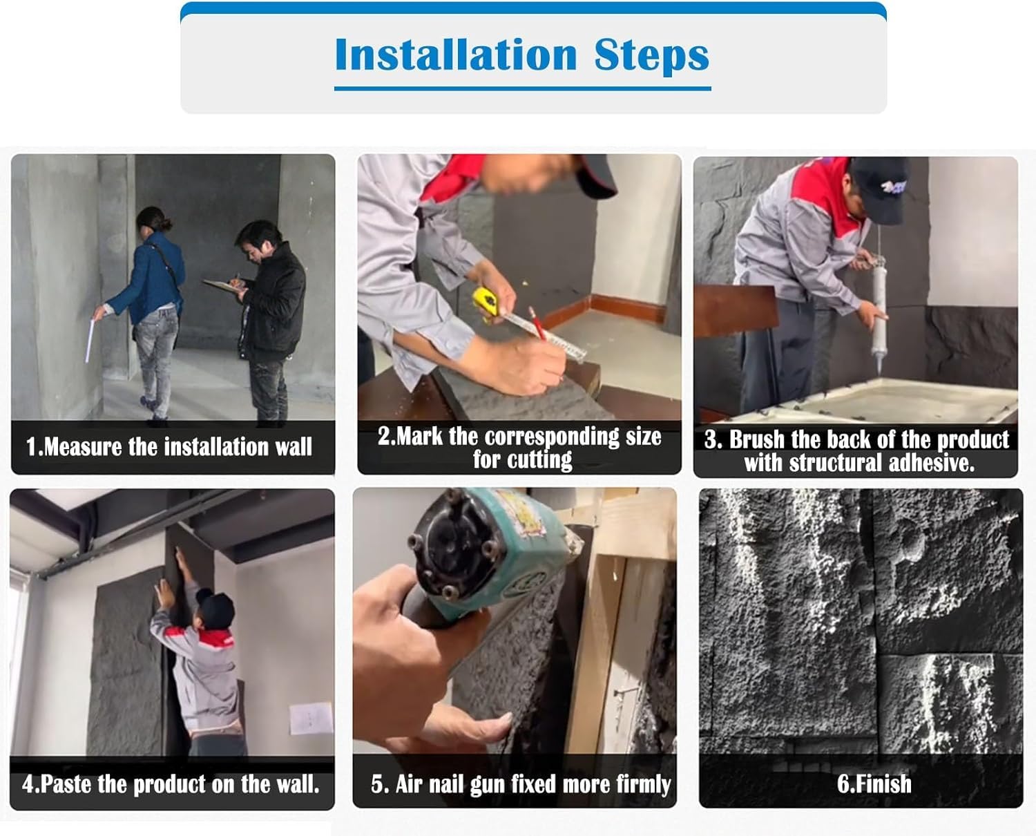 Pannelli da parete in finta pietra 3D, rivestimento decorativo da parete per interni ed esterni, perfetti per casa, ufficio, hotel e spazi commerciali, confezione da 4