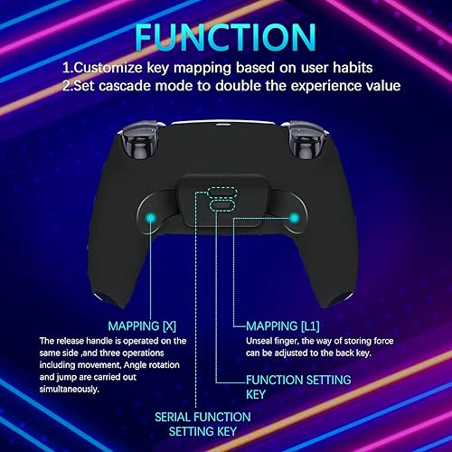 Miniatura 3 de Accesorio de botón trasero para controlador PS5 con función turbo y kit de paletas traseras con tablero de actualización y carcasa trasera