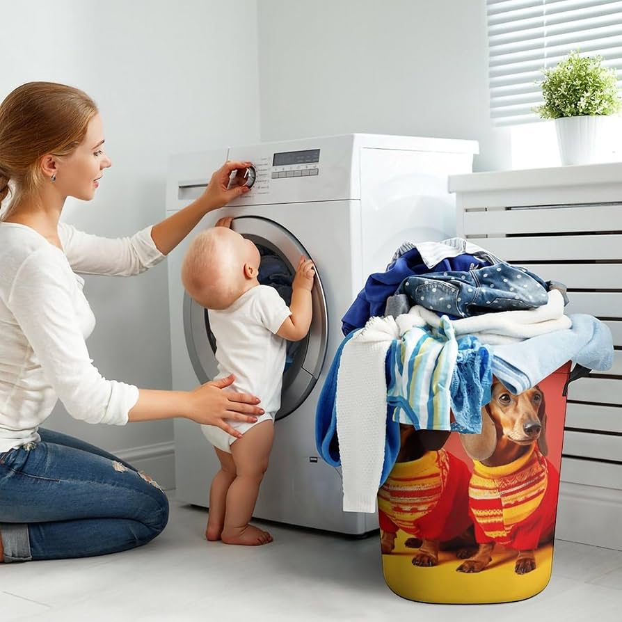 Amazon.com: Cute Dachshund Laundry Basket Waterproof Freestanding