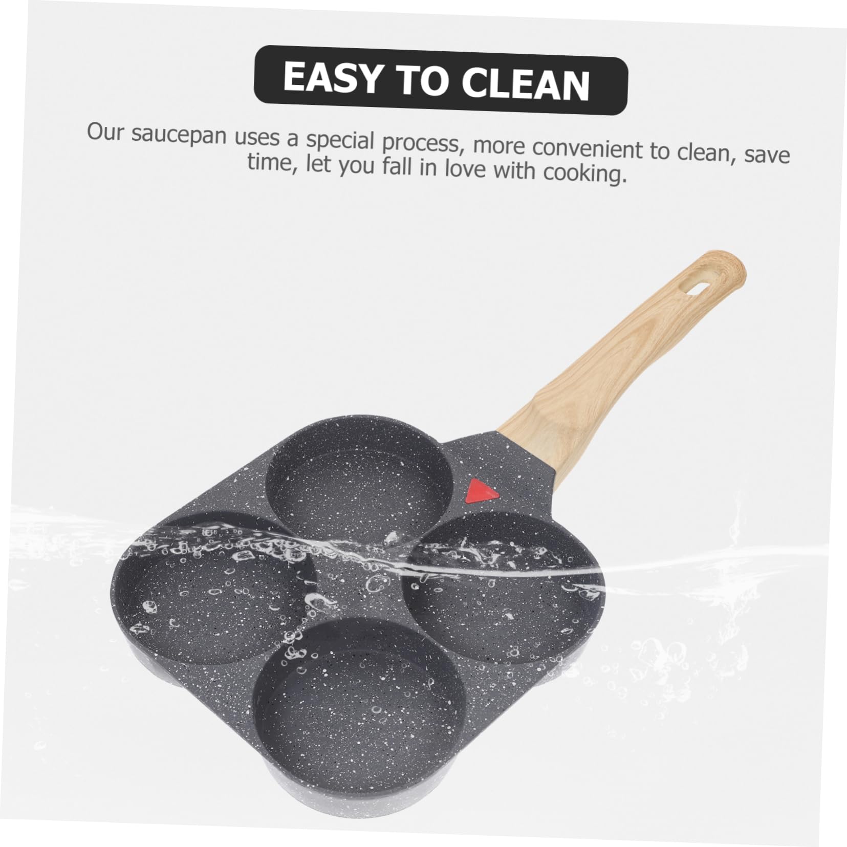 Cabilock 4fori Padella Per Uova Antiaderente Manic Legno Resistente Al Calore Per Cucinare Pancake e Frittate Casa Cucina