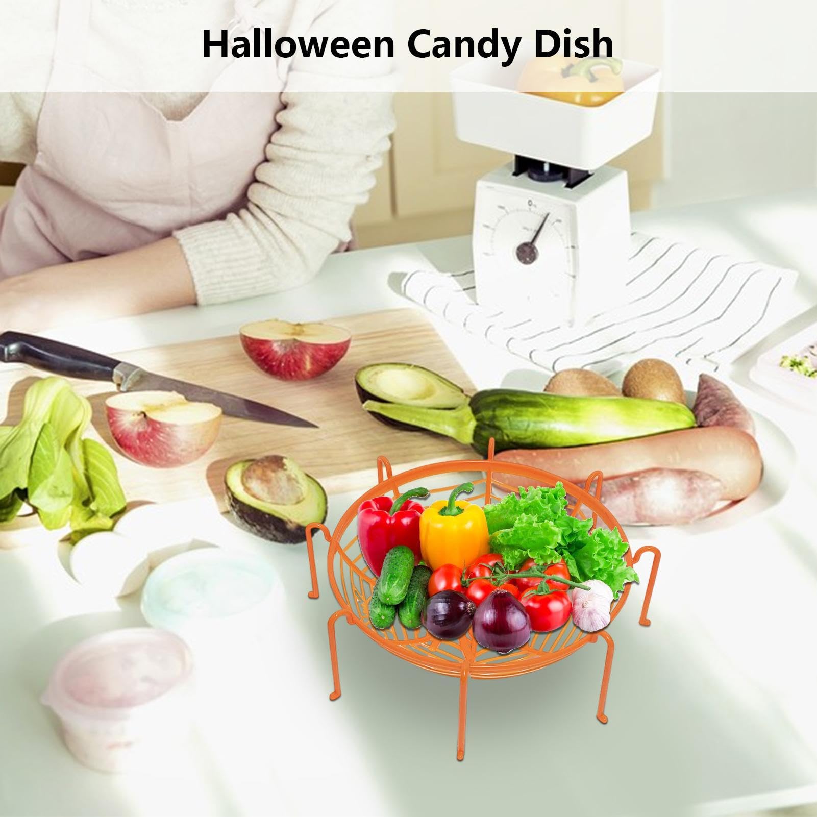Set 6 Ciotole Per Caramelle Halloween Ragnatela – 3 Con Gambe A Ragno E 3 Senza – Nero/arancione/viola