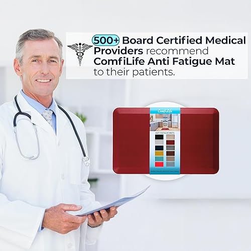 Miniatura 44 de ComfiLife - Alfombrilla antifatiga de 3/4 pulgadas de grosor para cocina o escritorio de pie, hogar u oficina, duradera, resistente a las manchas y