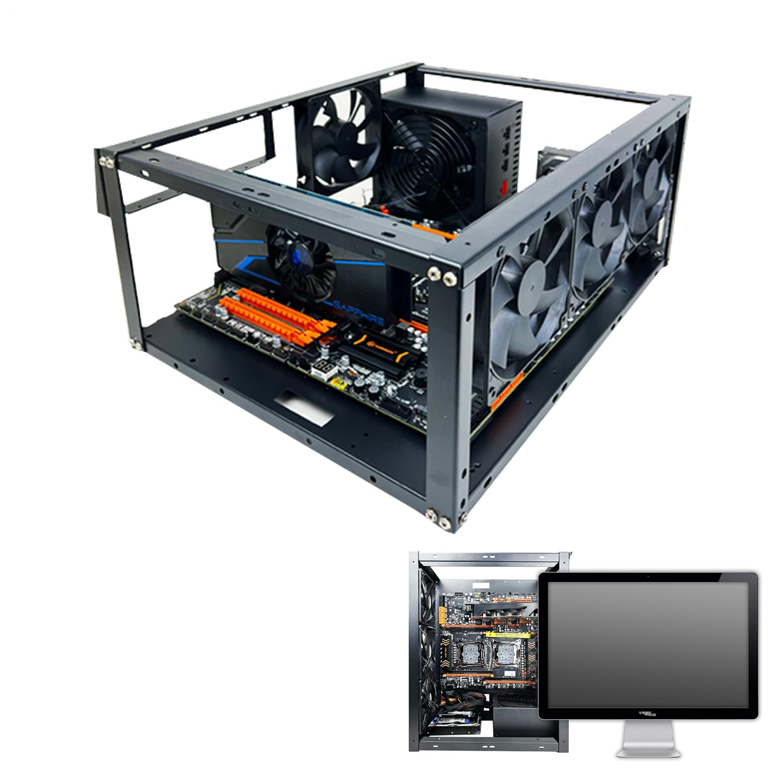 Soporte de mesa para computadora con base de refrigeración de aluminio ajustable 8