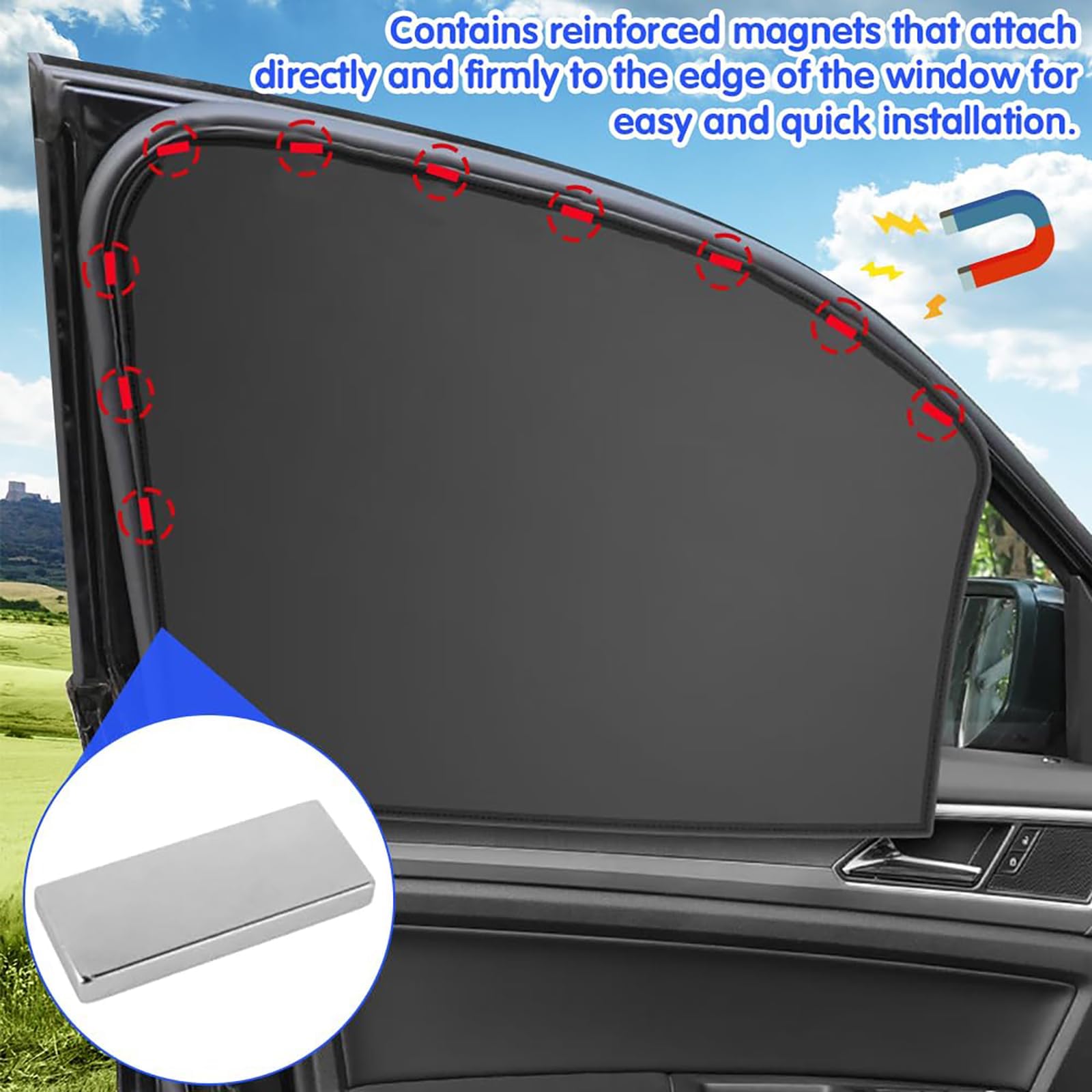 Tendine Parasole Auto per Peugeot 3008 GT Hybrid 2020-2025, Parasole Finestrini Laterali Auto Veicolo Oscuramento Tendine Proteggere Privacy Interno Accessori,C/Front Row And Back Row