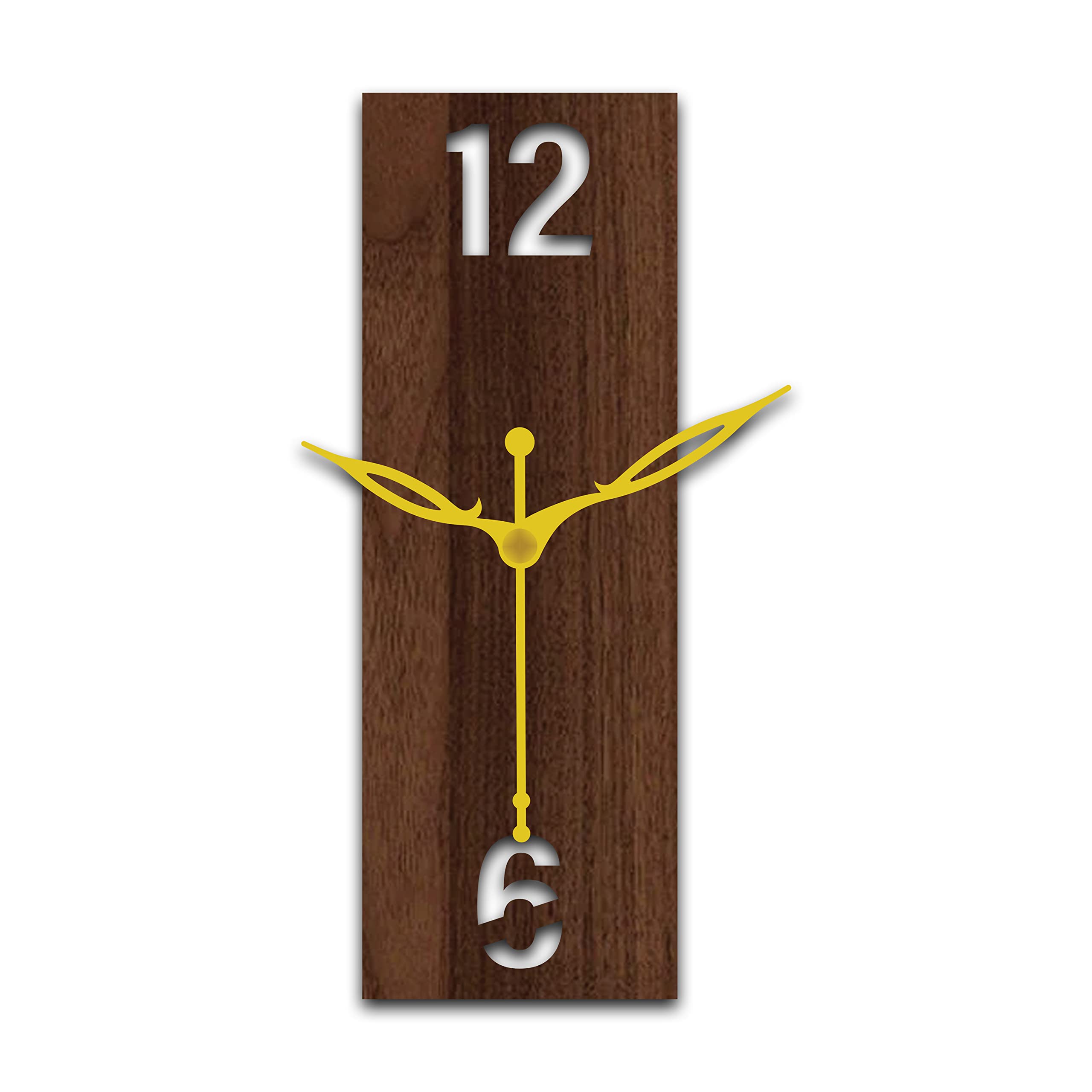 VPK Wood 30x10 cm Wenge Rectangular Wall Clock - 537