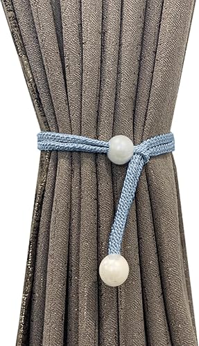 Alzapaños para cortina, 2 piezasjuego de alzapaños de cortina de perlas sintéticas, elegante, moderno, sin perforaciones, ajustable, soporte para