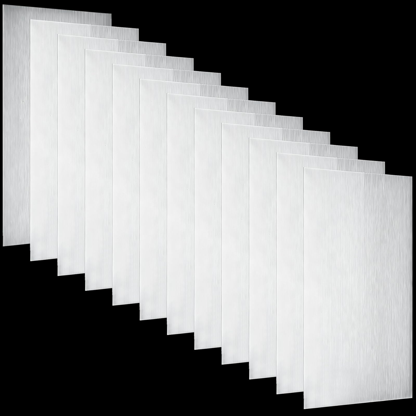 Pushglossy 12 Pack 22.5"x46.5"x0.2" Fluorescent Light Covers, Clear