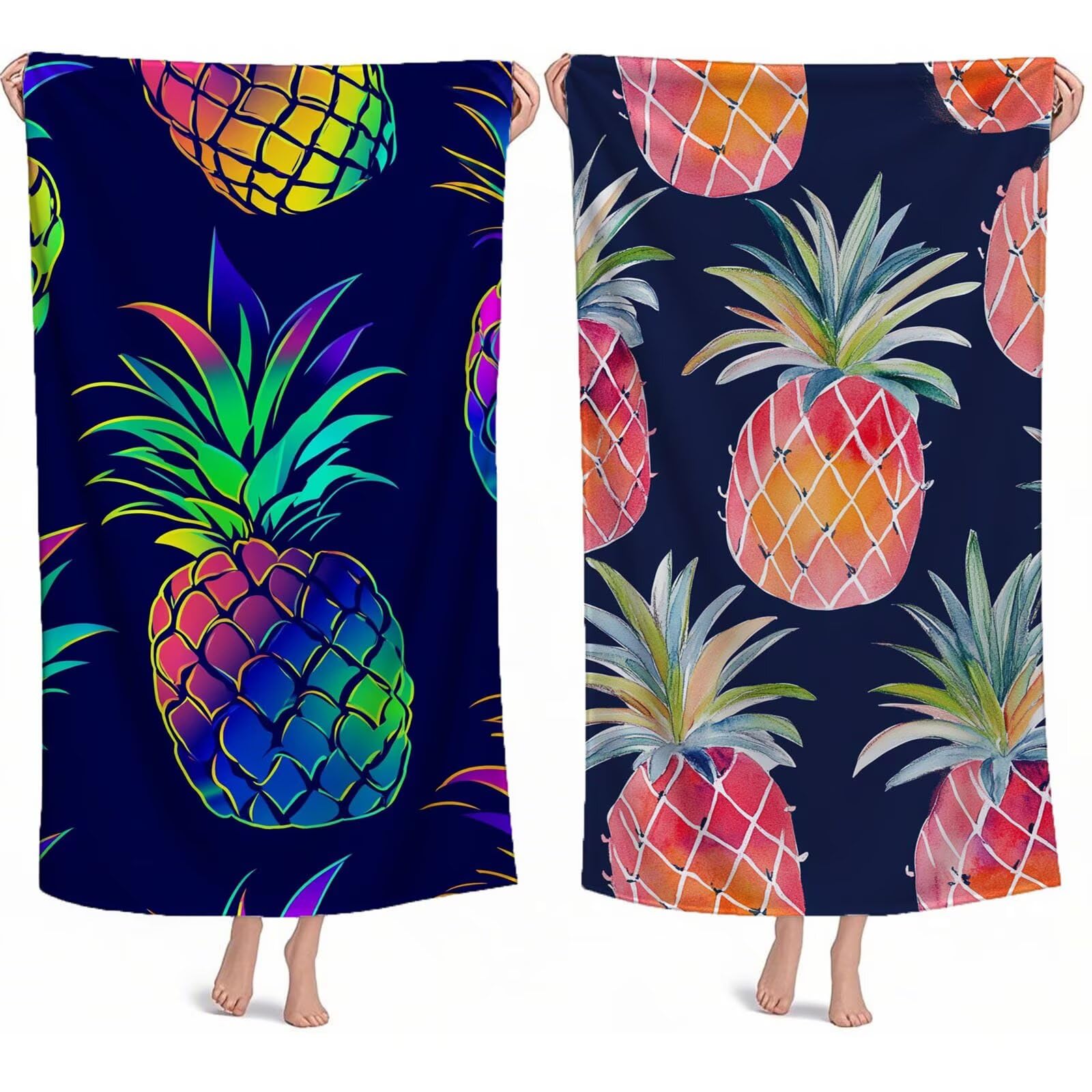 Ręcznik plażowy xxl 90 x 200 cm ręcznik z mikrofibry owocowy mata plażowa odporna na piasek, lekka szybkoschnąca, dla mężczyzn i kobiet ręcznik plażowy, z torbą do przenoszenia do sauny do pływania na