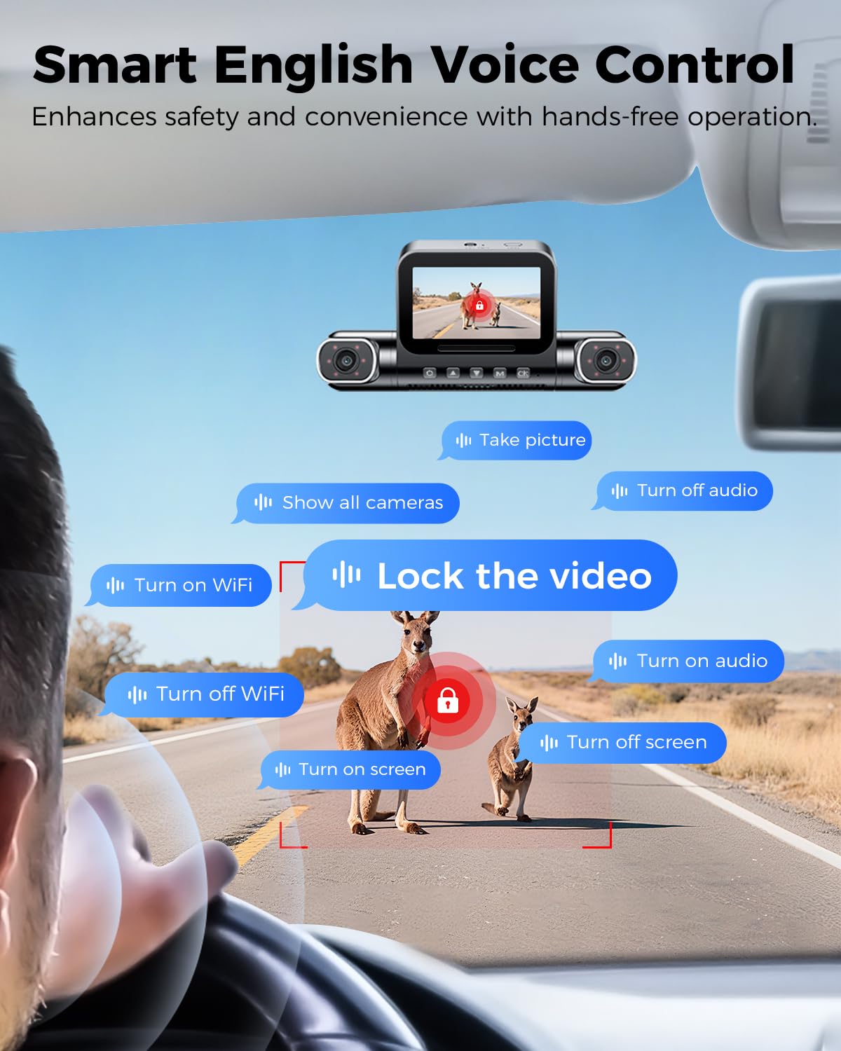 AZDOME M660 Cámara de Coche Dashcam 4 Canales para Coche 1440P+3 * 1080P, 360° Delantera Trasera 5GWiFi, cámara de salpicadero controlada por Voz con GPS, WDR, Eingebaute 128 GB eMMC-Speicher