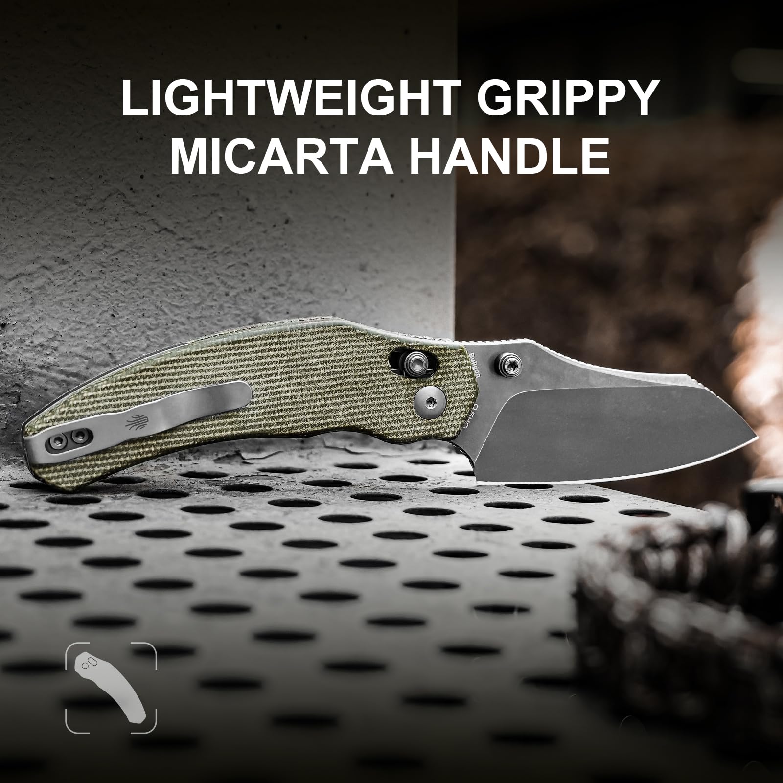 Kizer Bulldog Taschenmesser 7,62cm Nitro V Klinge Klappmesser Micarta Griff Camping Jagdmesser Clutch Lock EDC