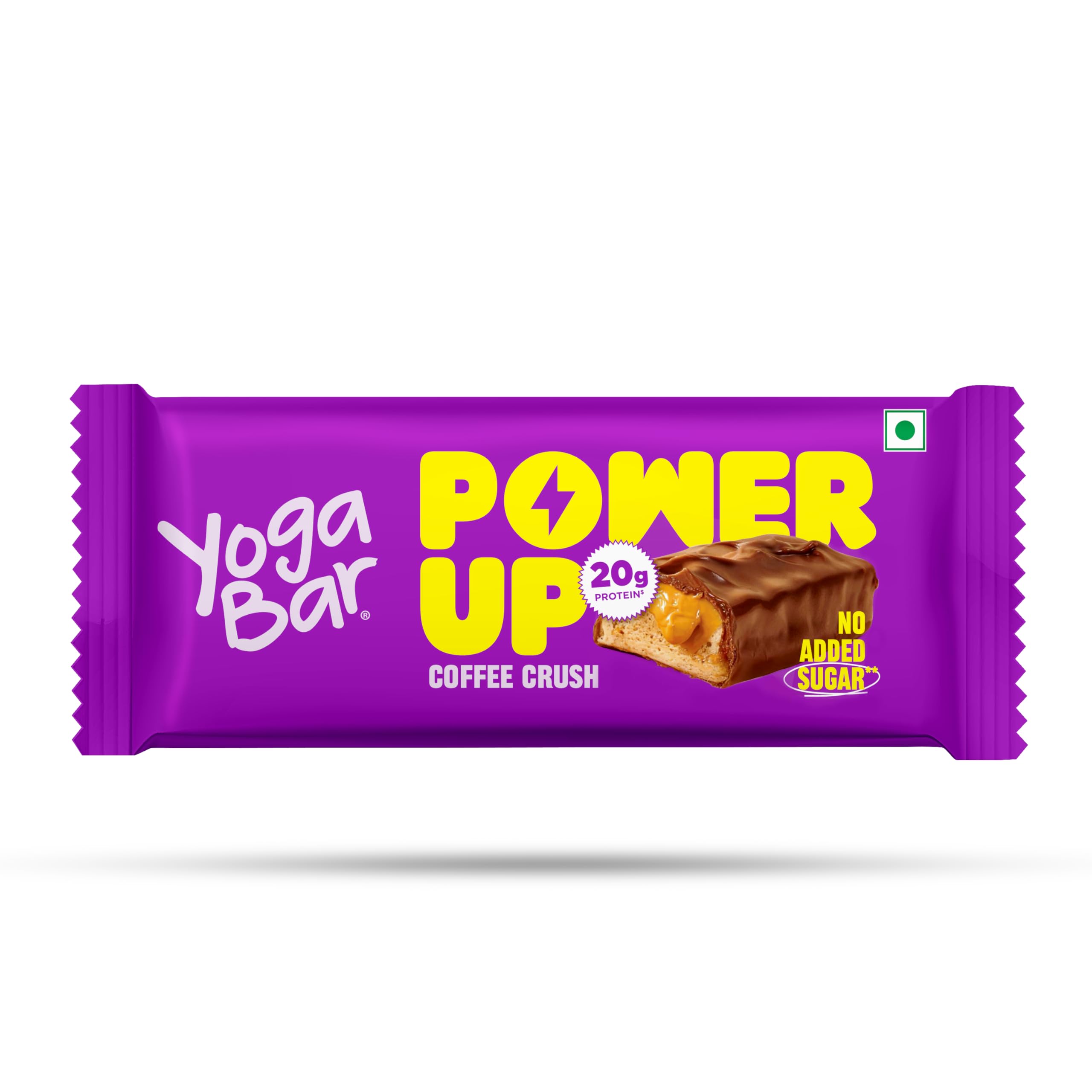 Yogabar Power Up 20g Protein Bar (1 Bar, Coffee Crush) | No Added Sugar Protein Bars | Premium High Protein Blend - Whey Protein Concentrate, Isolate, Peanuts & Soy | Healthy Protein Snacks-image-16