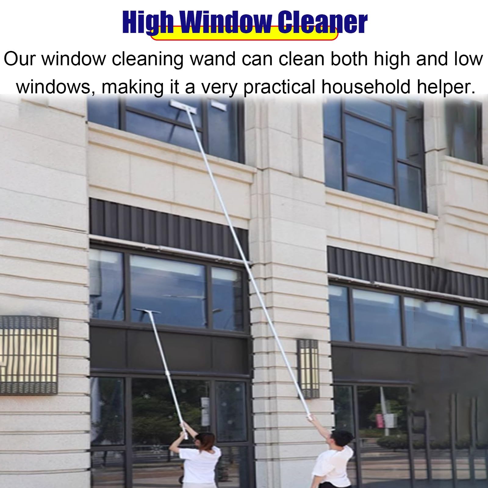 Limpiacristales Limpiador de Ventanas Pértiga comercial para limpieza de cristales 3 4 5 6 7 M, Herramienta Limpiacristales Profesional con Mango Largo, Kit de Lavado Empalmado para Ventana Exterior(5