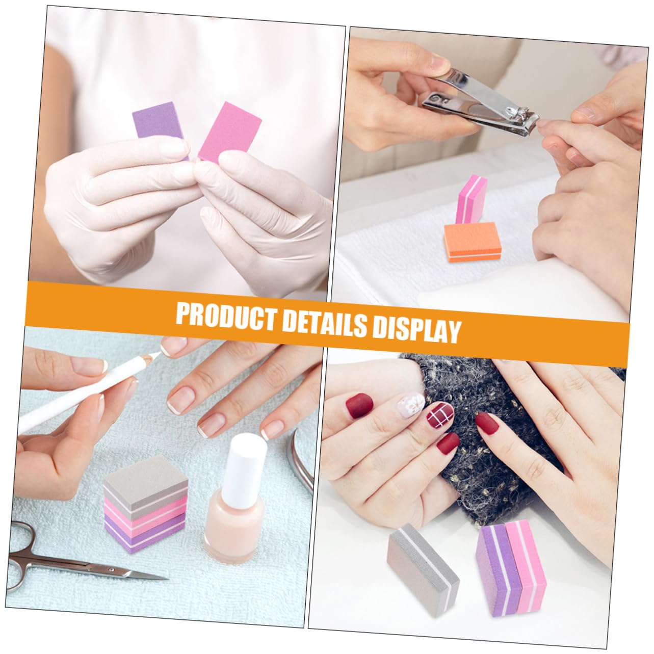 Beaupretty Lima De Uñas Clavo Lijado Buffer Cutícula Bloquear Pulidor Uñas Gel Para Uñas Nail Gel Bloque De Tampón De Uñas Bloques Amortiguadores De Esponja Para Uñas 100 Piezas*4