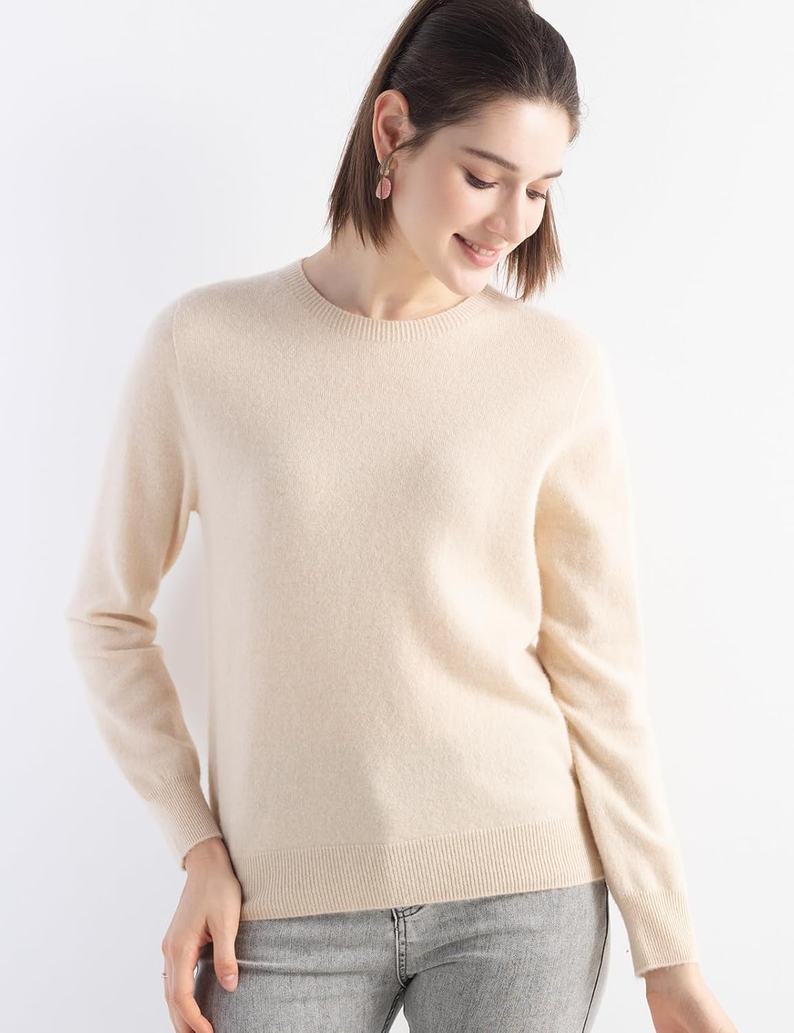 Chanyarn Women's 100% Pure Cashmere Sweater 2025 Fall Winter Crew Neck Long Sleeve Warm Soft Knitted Pullover - Image 3