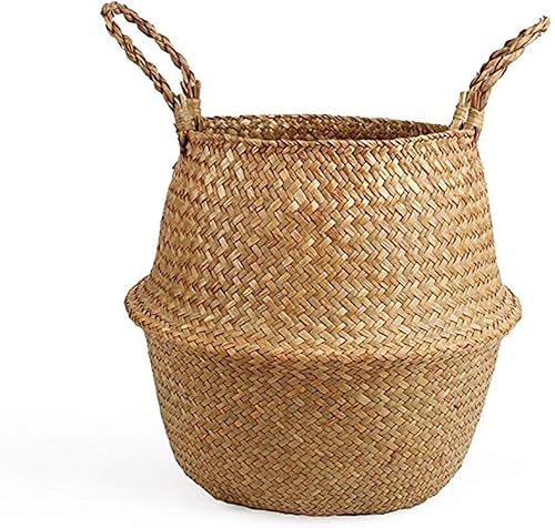Cesta de Pascua con borla de macramé tejida para decoración de almacenamiento, lavandería, picnic, cubierta de lavabo, comestibles y almacenamiento