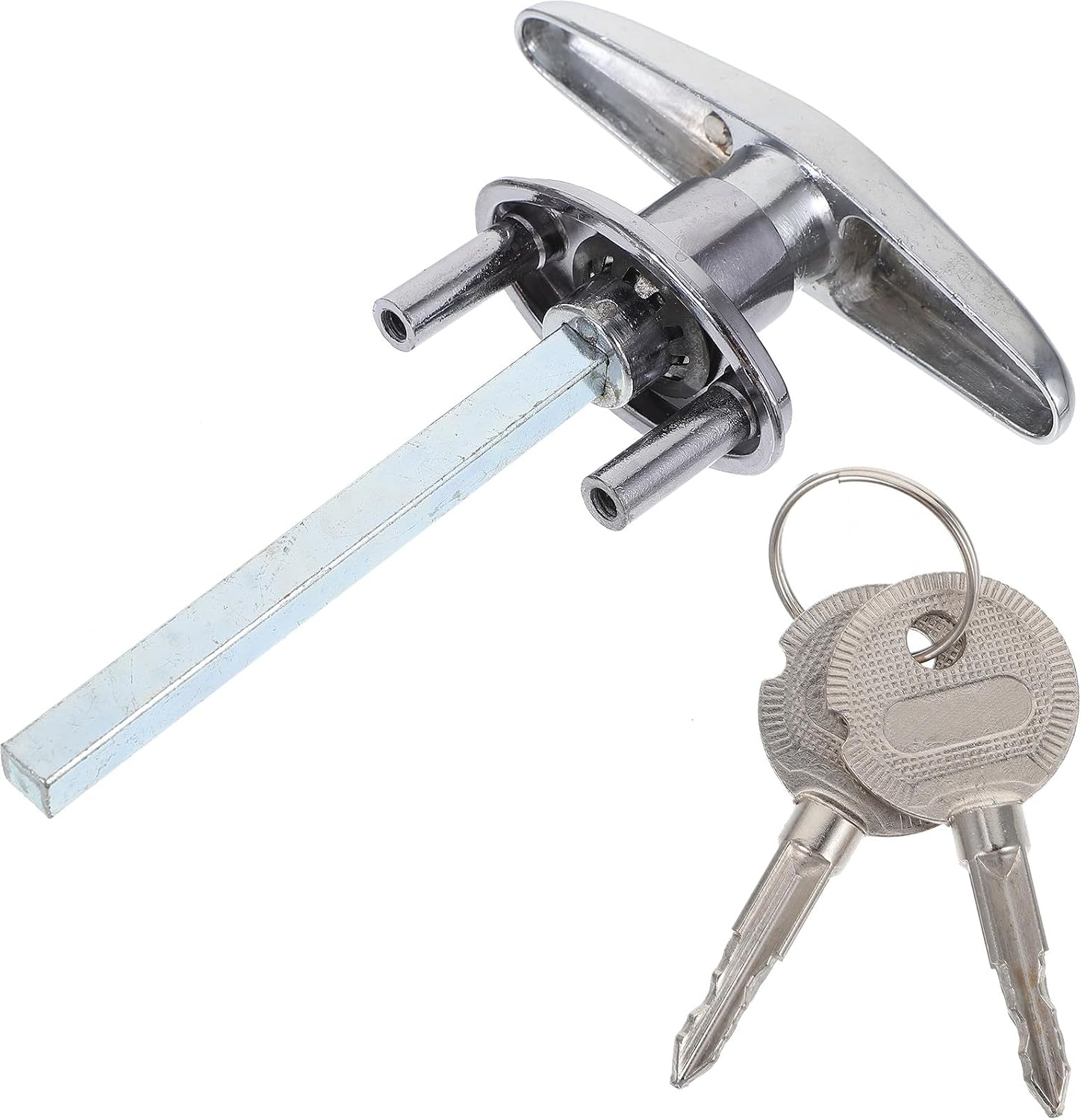 BESTonZON 1set Garage Door Lock Kit Keyed T-Handle Emergency Release Lock for Garage Doors Compatibility for Banks and Schools