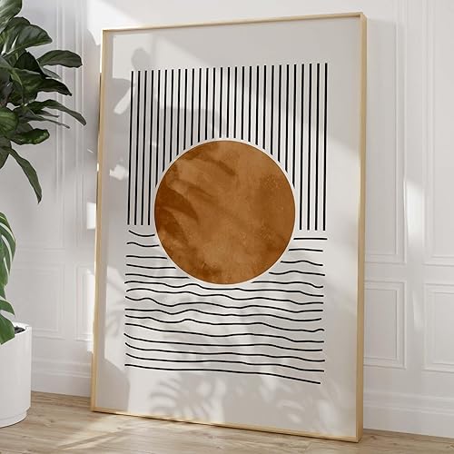 Miniatura 13 de Impresión artística abstracta de sol bohemios, pinturas abstractas de mediados de siglo, arte geométrico moderno de mediados de siglo, pósteres