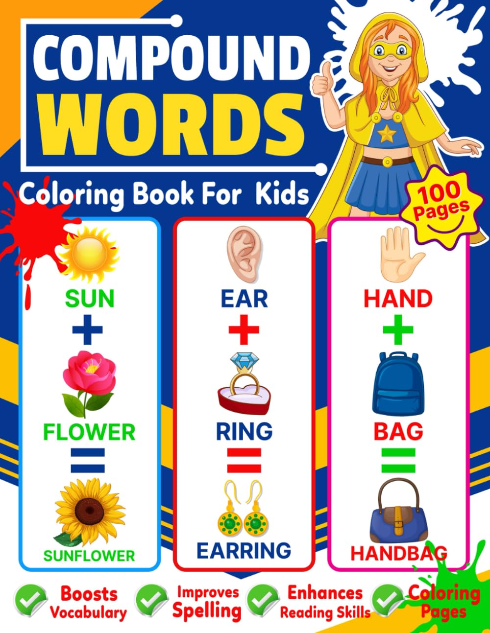 Compound Words Coloring Book for Kids: Fun Vocabulary Building, Spelling Practice and Coloring Activities for Early Learners, Preschool and