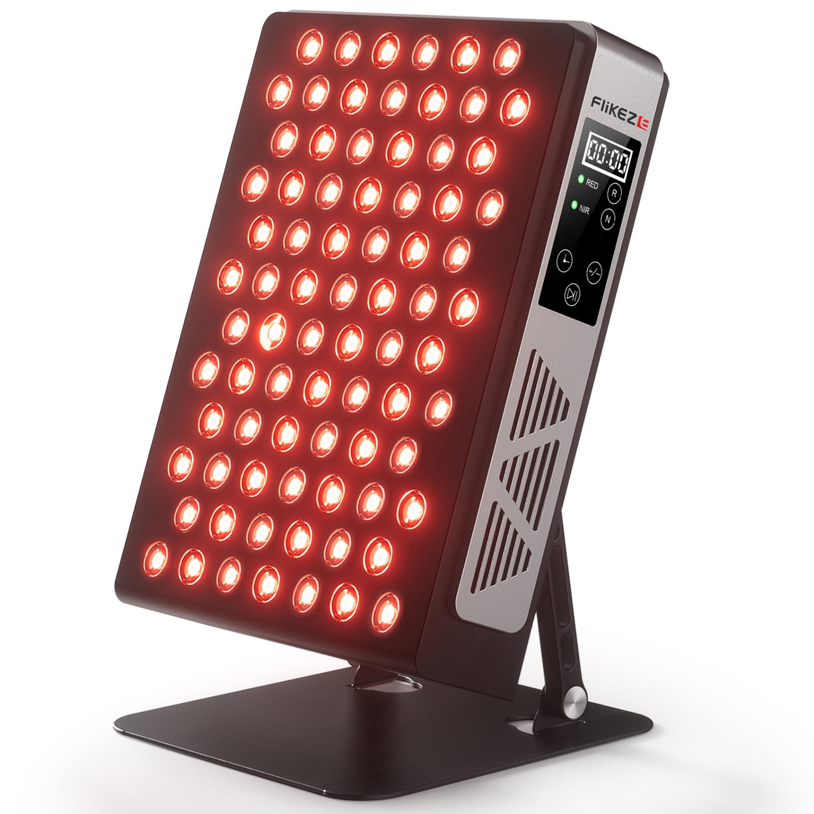 FliKEZE Panel de Luz Roja de 78 LEDs con 2 Chips, Lámpara Infrarroja con Temporizador y Soporte Ajustable 180°, Rendimiento Ideal para Uso Familiar y Deportivo