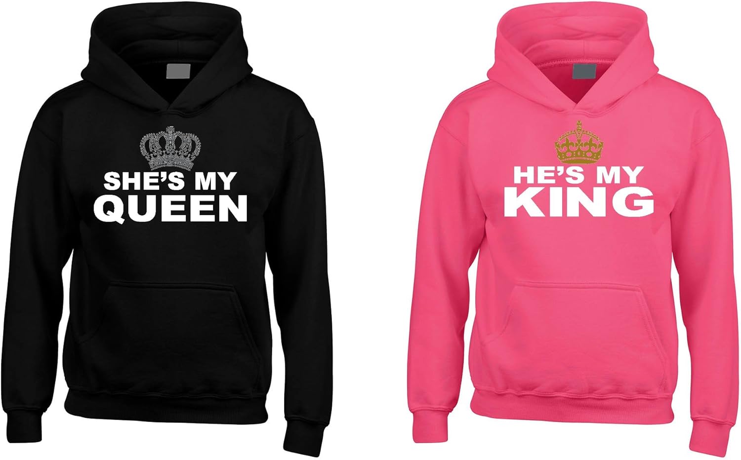 My king my queen hoodies Clearance