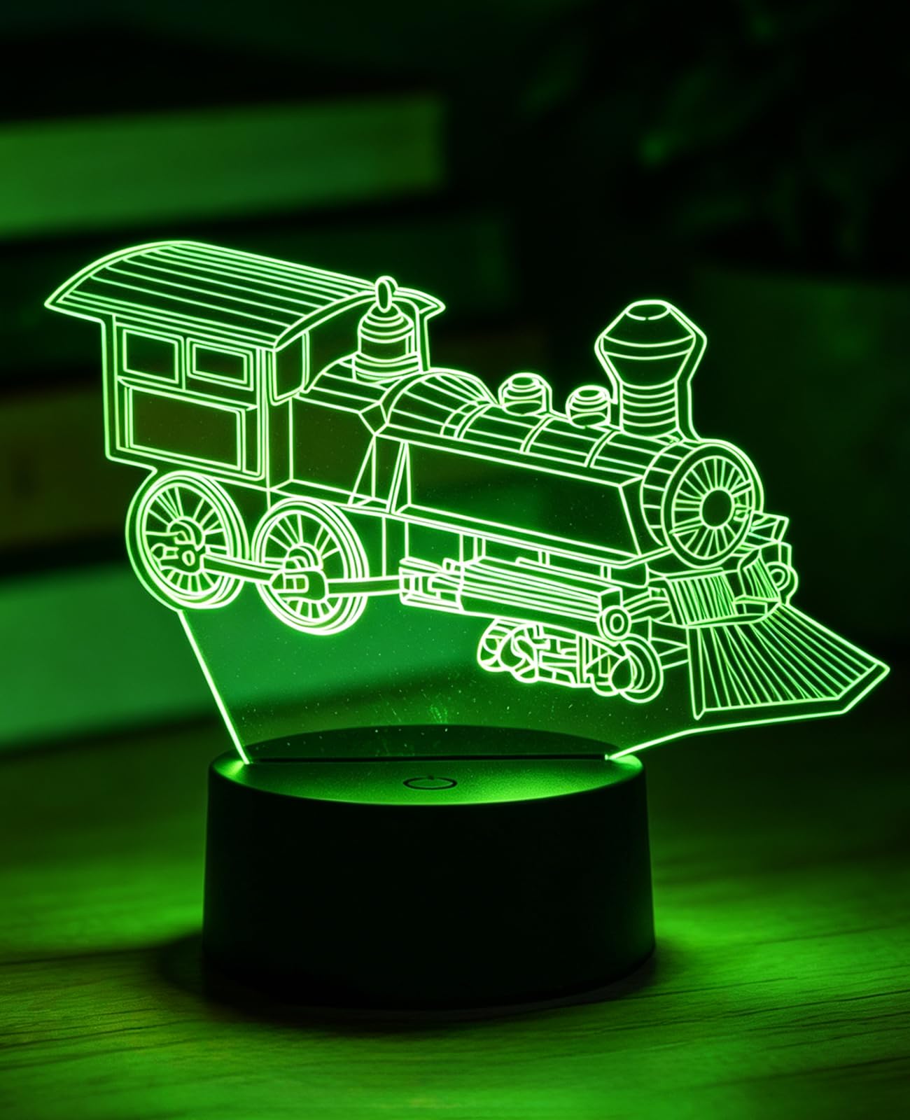 BIRBANN 3D Train Lamp, Children's 3D Night Light, Touch Sensitive Smart 7 Colour Led Table Lamp, Birthday Holidays Present, Trains Ornaments for Boys Girls — image 1
