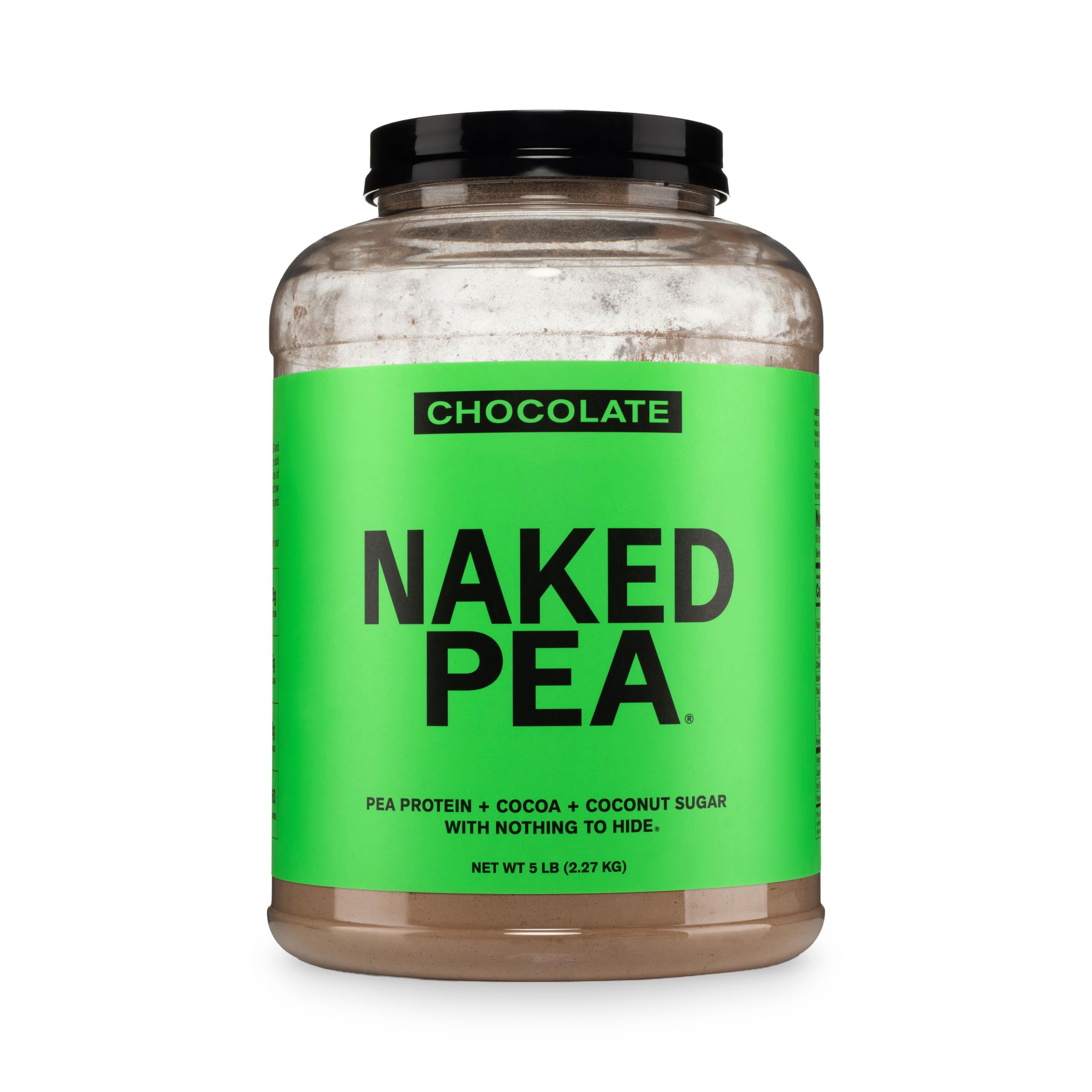 NAKED Nutrition Chocolate Pea Protein Isolate - 5Lb Bulk, NSF Certified, Plant Based, Vegetarian &amp; Vegan Protein. Easy to Digest, Non-GMO, Gluten Free, Lactose Free, Soy Free