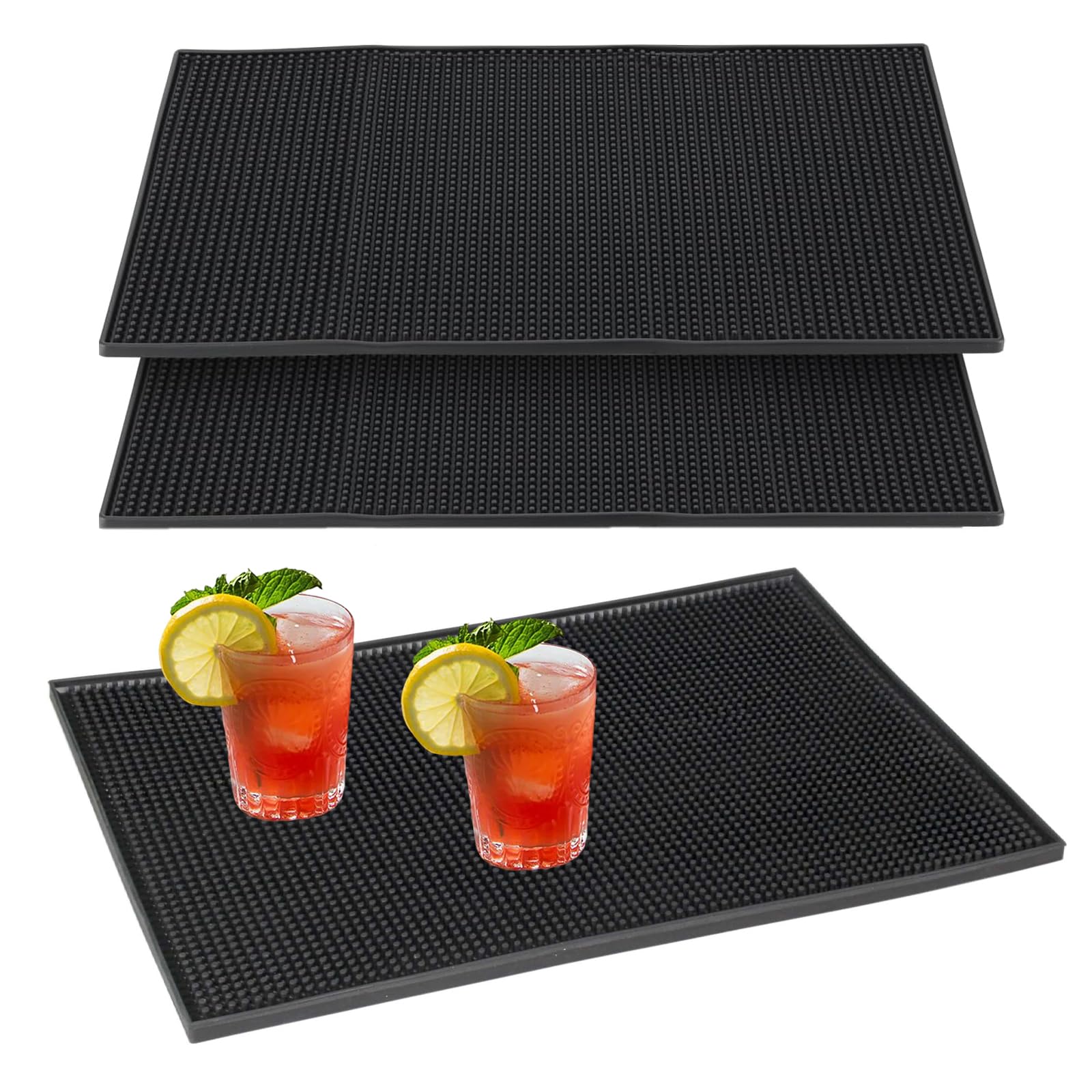 Tapis égouttoir vaisselle silicone antidérapant et résistant à la chaleur lot de 3