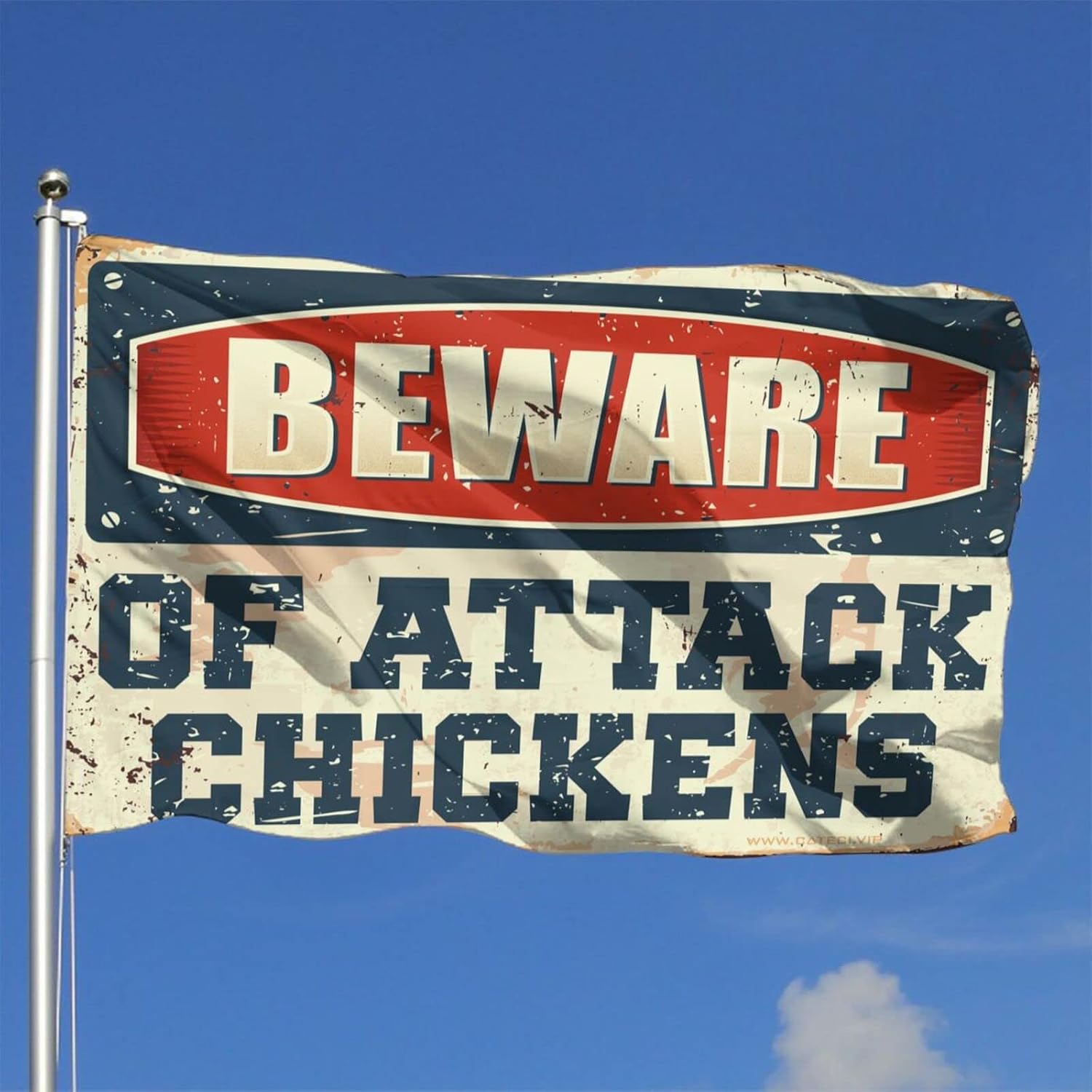 Flags College Beware of Attack Chickens Flag Room Decor For Teen Girls (Size : 152X244CM)
