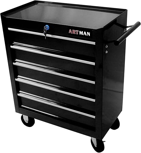 Miniatura 7 de Cofre de herramientas con ruedas de 4 cajones con ruedas, carrito de herramientas multifuncional, gabinete de almacenamiento de herramientas