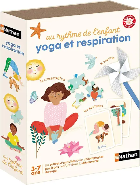 Nathan Yoga Barn Set: Fun Breathing & Poses for Kids 3-7 Years