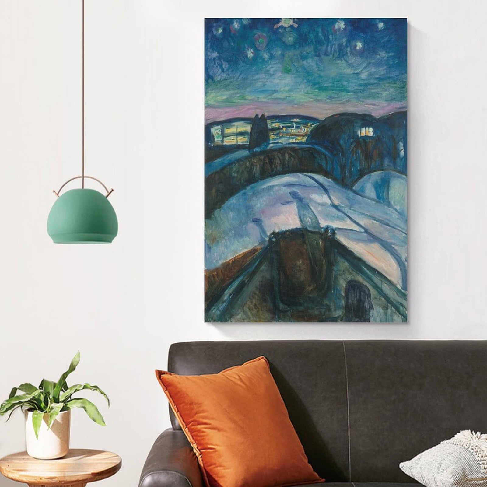 Amazon.co.jp: Edvard Munchエドヴァルド・ムンク絵画作品印刷『星月夜