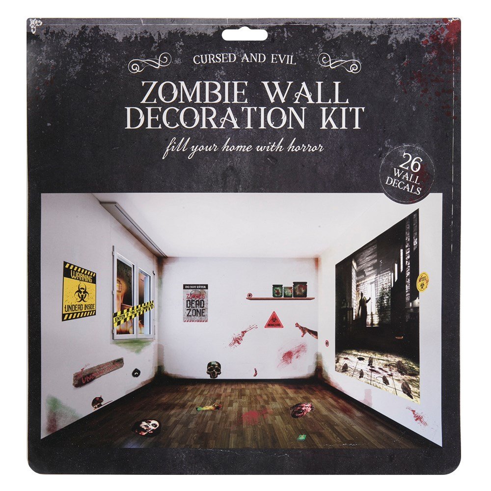 Zombie Halloween Wall Decoration Kit- 26 Wall Decal Stickers
