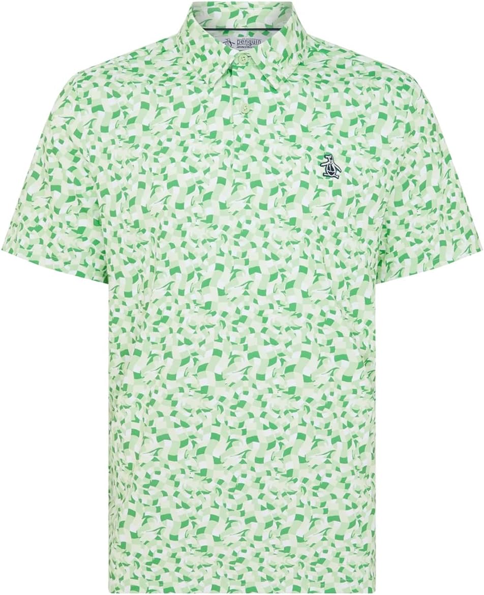 Penguin Original Men's All Over Print Underwater Mosaic Golf Polo Shirt