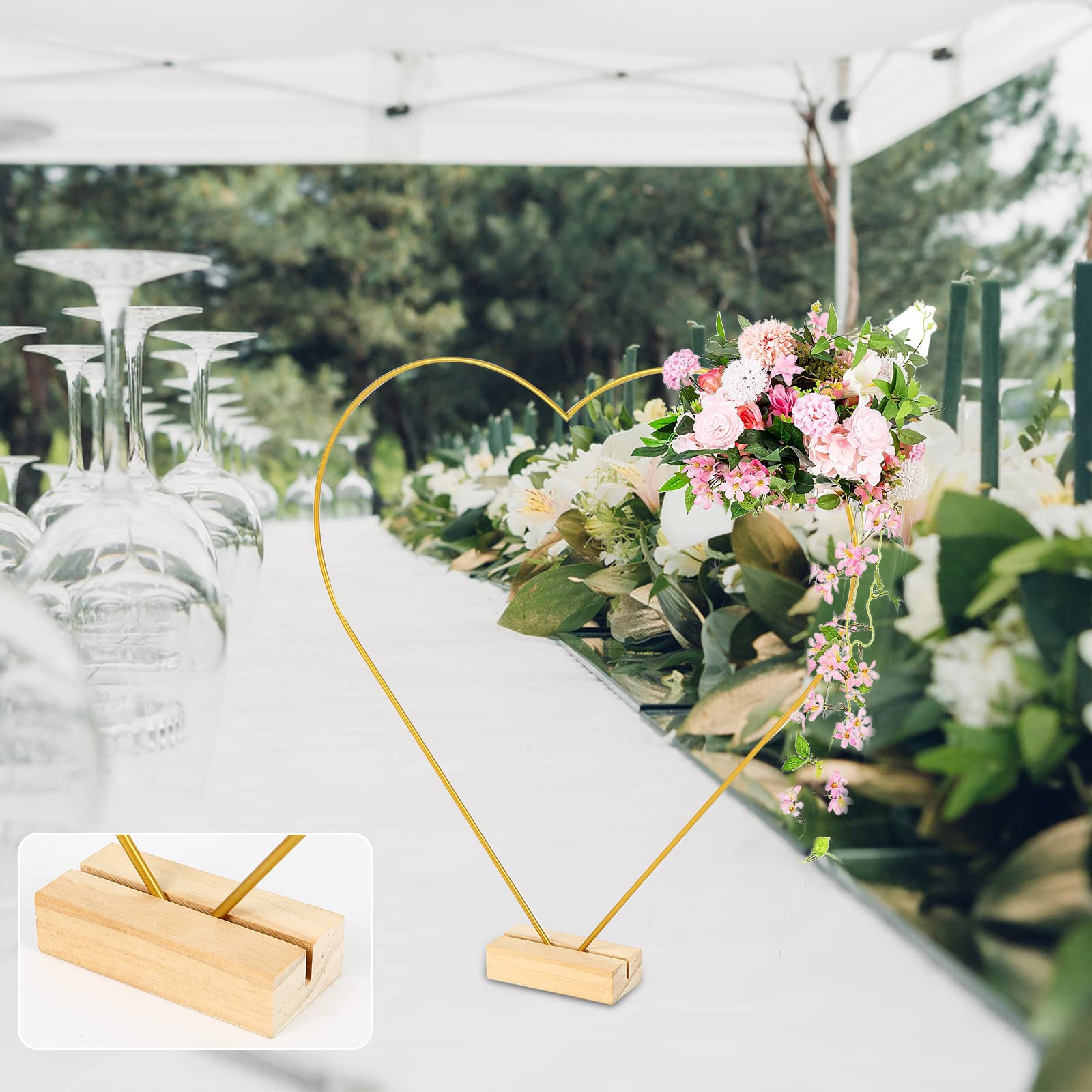 Decorazione Rustica 10° Anniversario - Cuore Alluminio E Base Legno - Ten Perfect Years - Autoportante 16x12,5 Cm