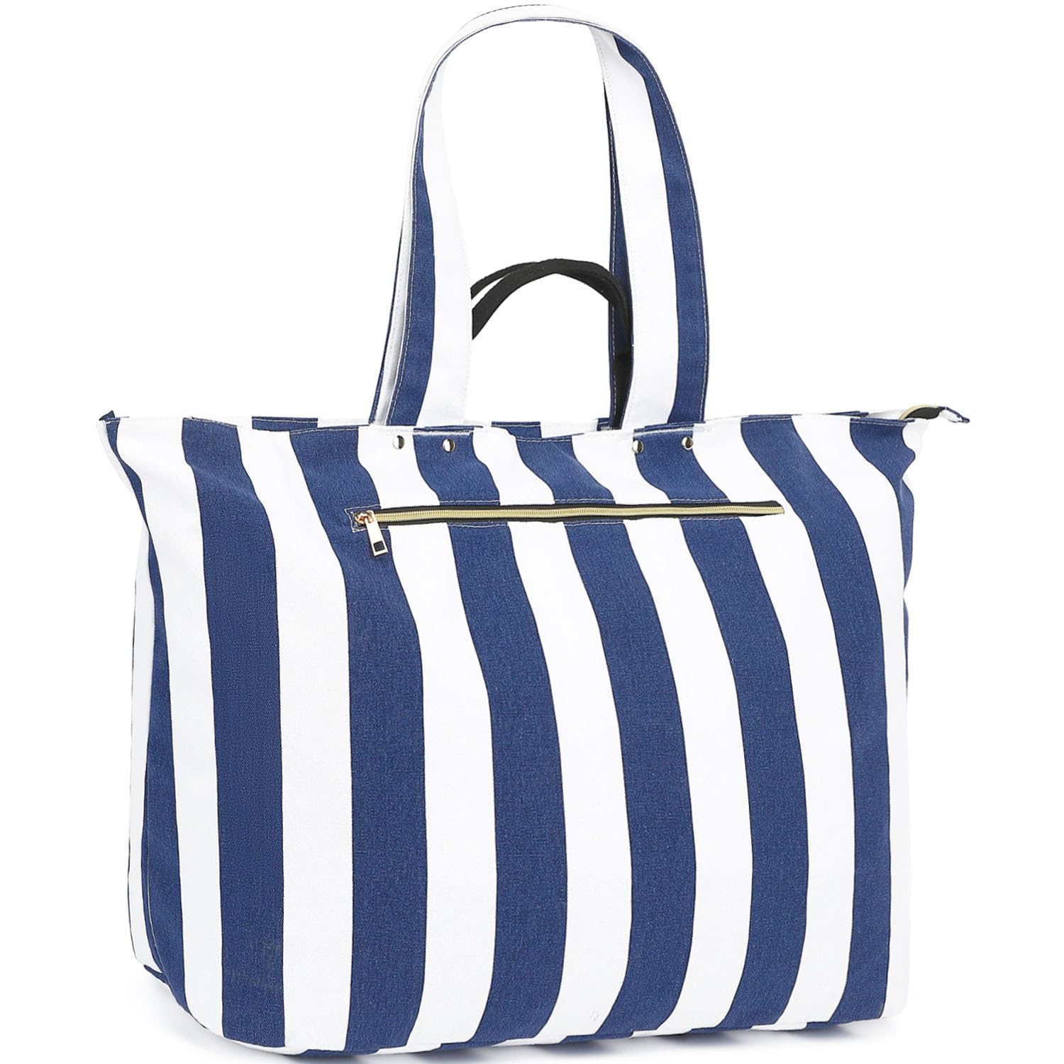 Large Canvas Beach Bag for Women, Beach Bags Waterproof Sandproof with Zipper & Wet Bag Cruise Essentials