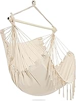 Vista 12 de Silla de Hamaca PNAEUT con Cuerda Colgante para Interior y Exterior para Dormitorio, Patio (Gris)