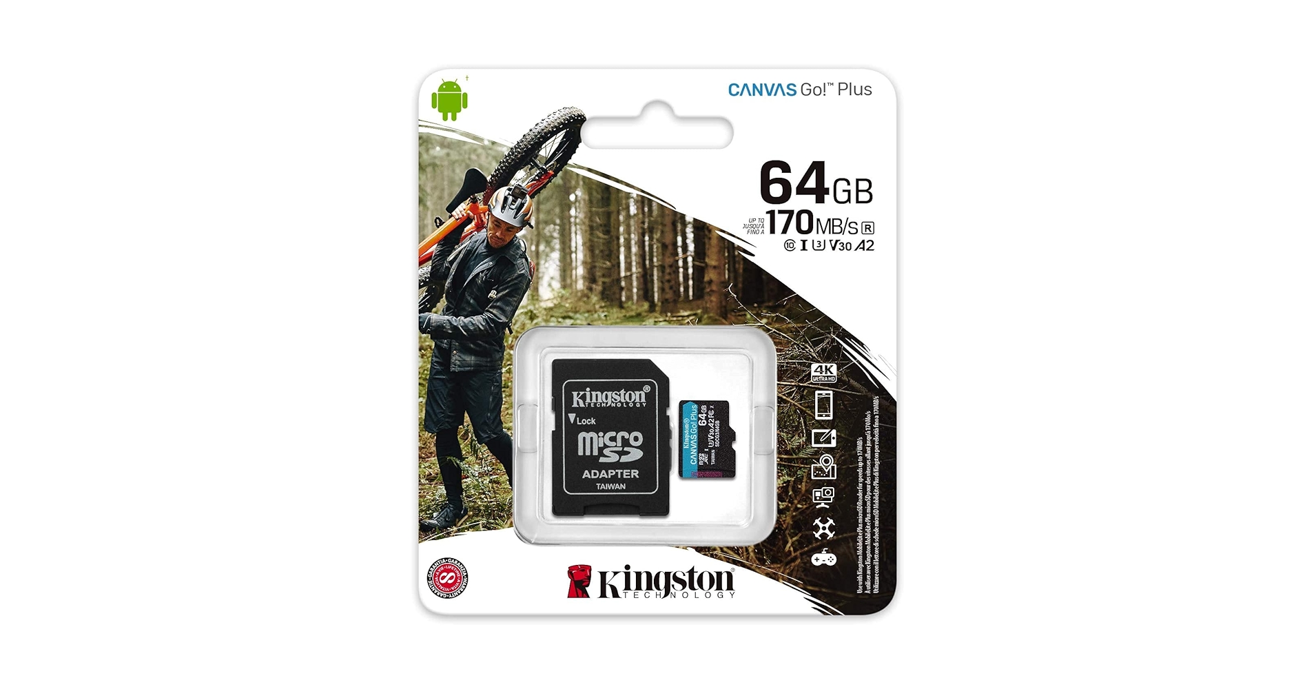 その他  Go 64GB Kingston 64GB Canvas Go! Plus UHS-I microSDXC Memory SDCG3/64GB