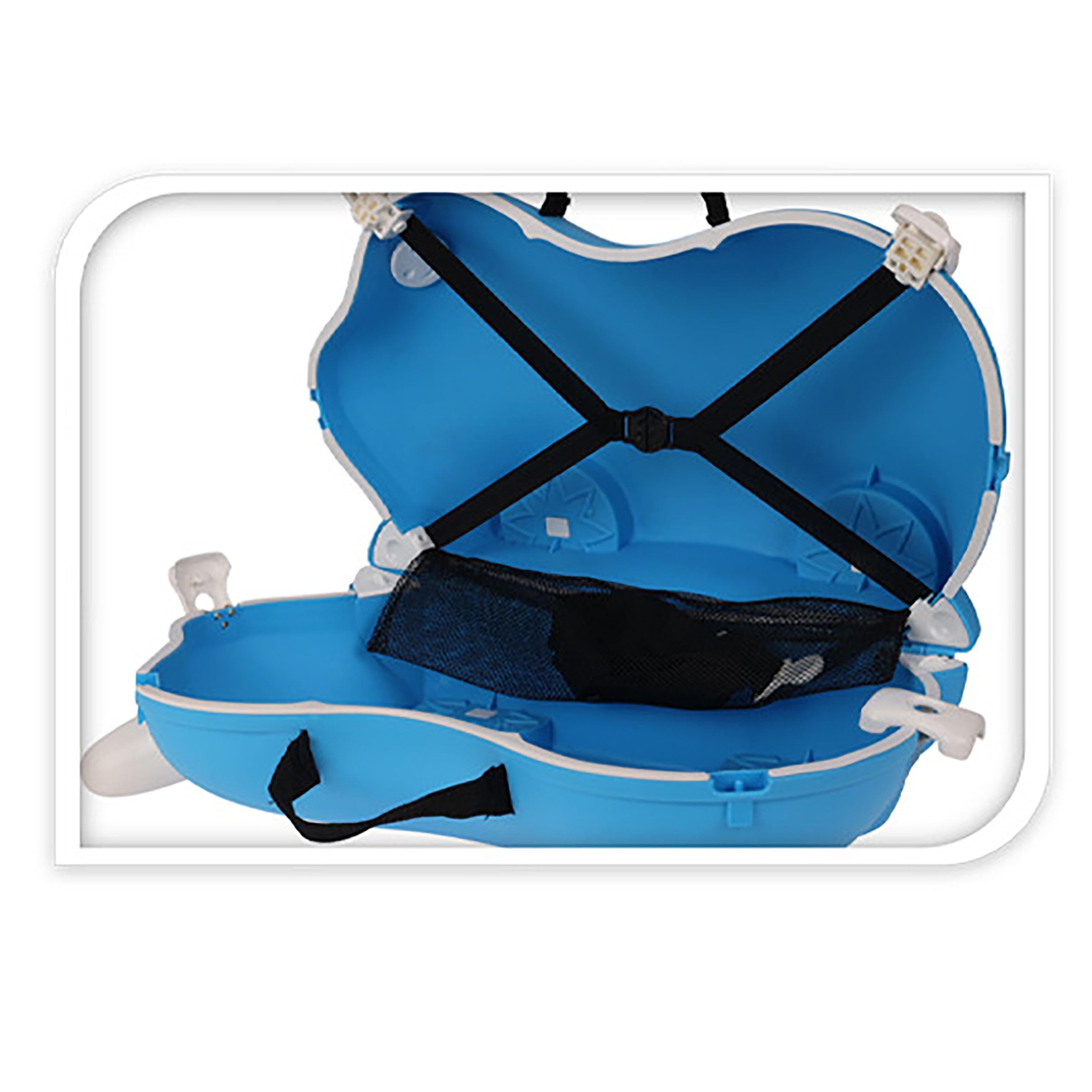 Annastore Kinder Reisekoffer Handgepäck Kinderkoffer 52 x 21 x 32 cm Blau | Tier-Design Koffer mit Sitzfunktion-Multifunktionsband Hartschale – Trolley für Reisen, Urlaub & Spielspaß