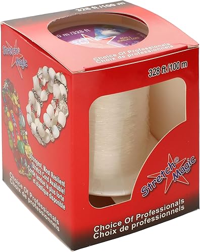 Miniatura 5 de Cuenta mágica elástica y cordón para joyería, fuerte y elástico, fácil de anudar, color transparente, 0.031 in de diámetro, carrete de 328 pies,